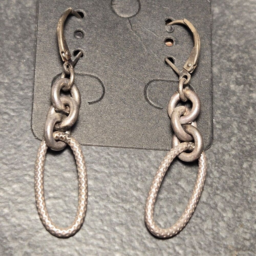 Chain link dangly Sterling Silver Earrings